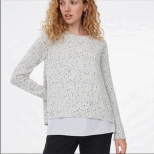 Club Monaco black / white sweater with silk liner